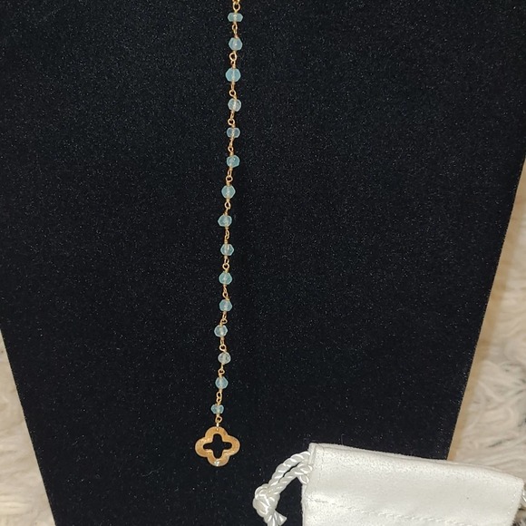 LaSoula Gold Plated Sterling Silver Y Drop Necklace - Picture 3 of 6